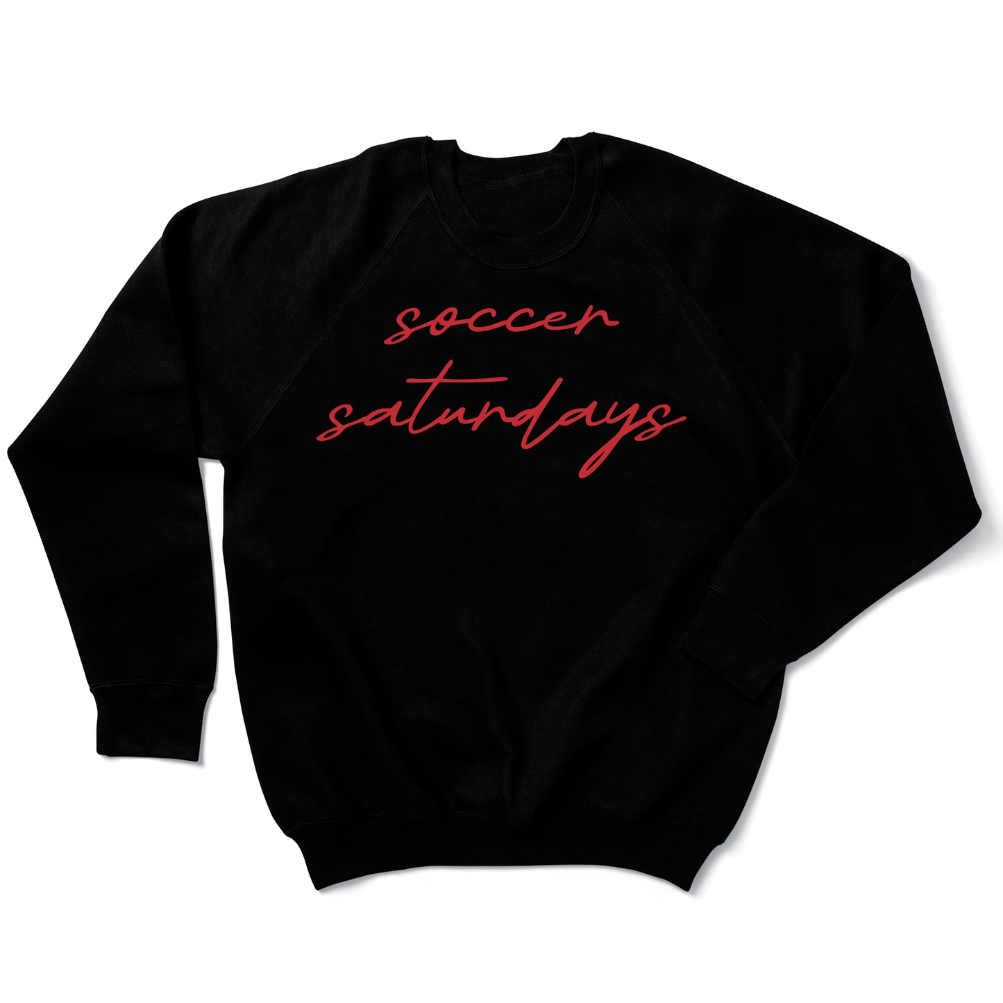 Soccer Saturday Red - Raglan Crewneck French Terry - Unisex