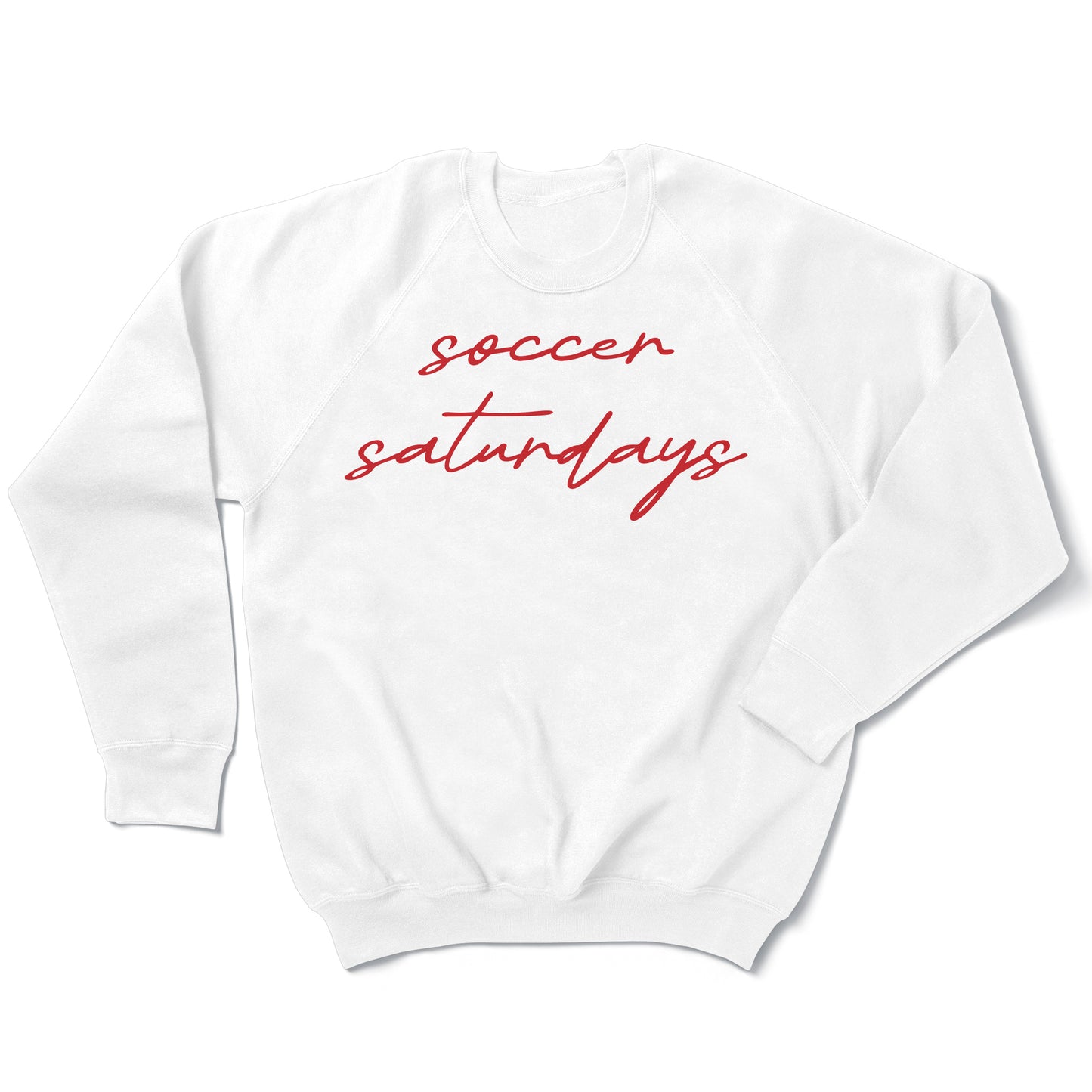 Soccer Saturday Red - Raglan Crewneck French Terry - Unisex